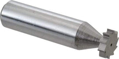 Made in USA - 1/2" Diam x 1/8" Face Width, Solid Carbide, 10 Teeth, Shank Connection Woodruff Keyseat Cutter - Uncoated, 2-1/8" OAL x 1/2" Shank, Straight Teeth, ANSI 404, Old Standard 3 - Eagle Tool & Supply