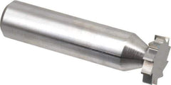 Made in USA - 5/8" Diam x 1/8" Face Width, Solid Carbide, 10 Teeth, Shank Connection Woodruff Keyseat Cutter - Uncoated, 2-1/8" OAL x 1/2" Shank, Straight Teeth, ANSI 405, Old Standard 5 - Eagle Tool & Supply