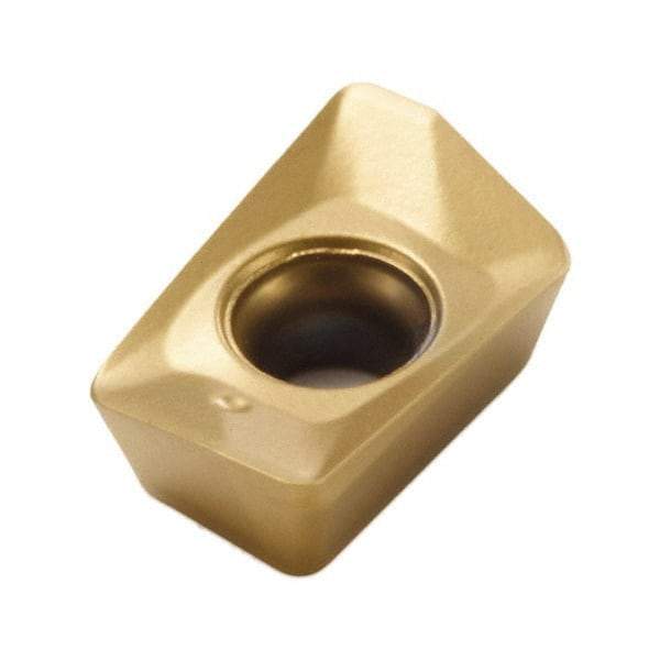 Seco - XOMX060208 M05 Grade F40M Carbide Milling Insert - TiAlN/TiN Finish, 0.096" Thick, 1/32" Corner Radius - Eagle Tool & Supply