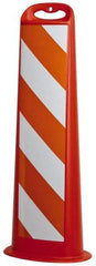 PRO-SAFE - 39" High x 8" Wide Reflective Vertical Panel - Plastic, 3.4 Lbs, White/Orange - Eagle Tool & Supply