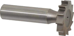 Made in USA - 1-1/8" Diam x 7/32" Face Width, High Speed Steel, 12 Teeth, Shank Connection Woodruff Keyseat Cutter - Uncoated, 2-7/32" OAL x 1/2" Shank, Straight Teeth, ANSI 709, Old Standard 17 - Eagle Tool & Supply