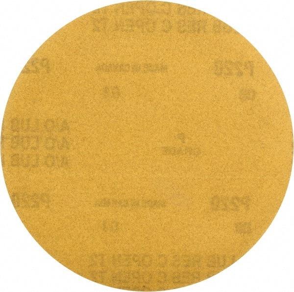 Made in USA - 6" Diam, 220 Grit, Aluminum Oxide Hook & Loop Disc - Very Fine Grade, Coated, C Weight Paper Backing, - Eagle Tool & Supply