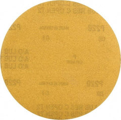 Made in USA - 6" Diam, 220 Grit, Aluminum Oxide Hook & Loop Disc - Very Fine Grade, Coated, C Weight Paper Backing, - Eagle Tool & Supply