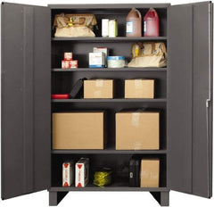 Durham - 4 Shelf Locking Storage Cabinet - Steel, 48" Wide x 24" Deep x 72" High, Gray - Eagle Tool & Supply