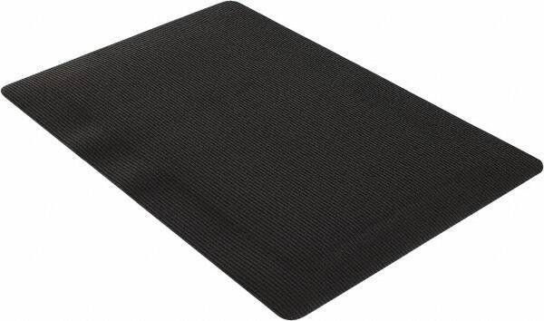 Wearwell - 3' Long x 2' Wide, Dry Environment, Anti-Fatigue Matting - Black, Vinyl with Vinyl Sponge Base, Beveled on 4 Sides - Eagle Tool & Supply
