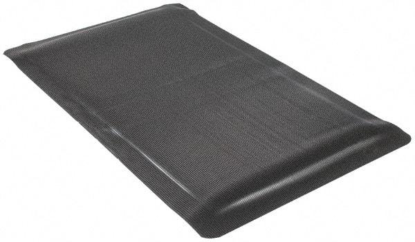 Wearwell - 5' Long x 3' Wide, Dry Environment, Anti-Fatigue Matting - Black, Vinyl with Vinyl Sponge Base, Beveled on 4 Sides - Eagle Tool & Supply