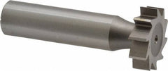 Made in USA - 7/8" Diam x 1/4" Face Width, High Speed Steel, 10 Teeth, Shank Connection Woodruff Keyseat Cutter - Uncoated, 2-1/4" OAL x 1/2" Shank, Straight Teeth, ANSI 807, Old Standard A - Eagle Tool & Supply