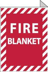 NMC - Fire Blanket, Aluminum Fire Sign - 9" Wide x 12" High - Eagle Tool & Supply