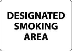 NMC - "Designated Smoking Area", 10" Long x 14" Wide, Aluminum Safety Sign - Rectangle, 0.04" Thick, Use for Smoking Regulations - Eagle Tool & Supply