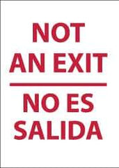 NMC - "Not an Exit", 20" Long x 14" Wide, Pressure-Sensitive Vinyl Safety Sign - Rectangle, 0.004" Thick, Use for Security & Admittance - Eagle Tool & Supply