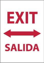 NMC - Exit, Plastic Exit Sign - 14" Wide x 20" High, English/Spanish - Eagle Tool & Supply
