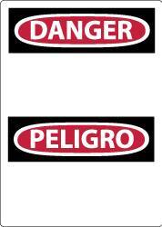 NMC - "Danger - Blank No Legend", 20" Long x 14" Wide, Pressure-Sensitive Vinyl Safety Sign - Rectangle, 0.004" Thick, Use for Accident Prevention - Eagle Tool & Supply