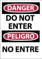 NMC - "Danger - Do Not Enter", 14" Long x 10" Wide, Rigid Plastic Safety Sign - Rectangle, 0.05" Thick, Use for Security & Admittance - Eagle Tool & Supply