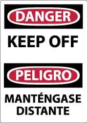 NMC - "Danger - Keep Off", 14" Long x 10" Wide, Aluminum Safety Sign - Rectangle, 0.04" Thick, Use for Hazardous Materials - Eagle Tool & Supply