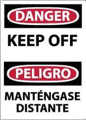 NMC - "Danger - Keep Off", 14" Long x 10" Wide, Aluminum Safety Sign - Rectangle, 0.04" Thick, Use for Hazardous Materials - Eagle Tool & Supply
