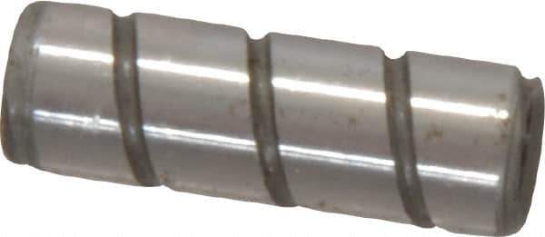 Jergens - 1/4" Diam x 3/4" Pin Length Alloy Steel Grooved Dowel Pin - C 47-58 & C 60-64 (Surface) Hardness, 1 Beveled & 1 Threaded End - Eagle Tool & Supply