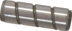 Jergens - 1/4" Diam x 3/4" Pin Length Alloy Steel Grooved Dowel Pin - C 47-58 & C 60-64 (Surface) Hardness, 1 Beveled & 1 Threaded End - Eagle Tool & Supply