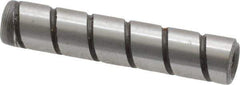 Jergens - 1/4" Diam x 1-1/4" Pin Length Alloy Steel Grooved Dowel Pin - C 47-58 & C 60-64 (Surface) Hardness, 1 Beveled & 1 Threaded End - Eagle Tool & Supply