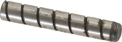 Jergens - 1/4" Diam x 1-1/2" Pin Length Alloy Steel Grooved Dowel Pin - C 47-58 & C 60-64 (Surface) Hardness, 1 Beveled & 1 Threaded End - Eagle Tool & Supply