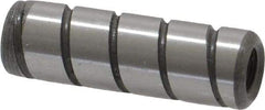 Jergens - 5/16" Diam x 1" Pin Length Alloy Steel Grooved Dowel Pin - C 47-58 & C 60-64 (Surface) Hardness, 1 Beveled & 1 Threaded End - Eagle Tool & Supply