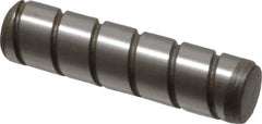 Jergens - 5/16" Diam x 1-1/4" Pin Length Alloy Steel Grooved Dowel Pin - C 47-58 & C 60-64 (Surface) Hardness, 1 Beveled & 1 Threaded End - Eagle Tool & Supply
