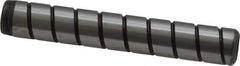 Jergens - 5/16" Diam x 2" Pin Length Alloy Steel Grooved Dowel Pin - C 47-58 & C 60-64 (Surface) Hardness, 1 Beveled & 1 Threaded End - Eagle Tool & Supply