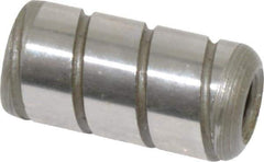 Jergens - 3/8" Diam x 3/4" Pin Length Alloy Steel Grooved Dowel Pin - C 47-58 & C 60-64 (Surface) Hardness, 1 Beveled & 1 Threaded End - Eagle Tool & Supply