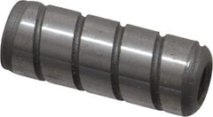 Jergens - 3/8" Diam x 1" Pin Length Alloy Steel Grooved Dowel Pin - C 47-58 & C 60-64 (Surface) Hardness, 1 Beveled & 1 Threaded End - Eagle Tool & Supply