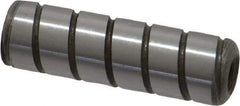 Jergens - 3/8" Diam x 1-1/4" Pin Length Alloy Steel Grooved Dowel Pin - C 47-58 & C 60-64 (Surface) Hardness, 1 Beveled & 1 Threaded End - Eagle Tool & Supply