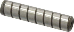 Jergens - 3/8" Diam x 1-3/4" Pin Length Alloy Steel Grooved Dowel Pin - C 47-58 & C 60-64 (Surface) Hardness, 1 Beveled & 1 Threaded End - Eagle Tool & Supply