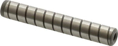 Jergens - 3/8" Diam x 2-1/2" Pin Length Alloy Steel Grooved Dowel Pin - C 47-58 & C 60-64 (Surface) Hardness, 1 Beveled & 1 Threaded End - Eagle Tool & Supply
