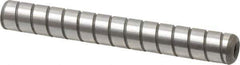 Jergens - 3/8" Diam x 3" Pin Length Alloy Steel Grooved Dowel Pin - C 47-58 & C 60-64 (Surface) Hardness, 1 Beveled & 1 Threaded End - Eagle Tool & Supply