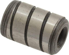 Jergens - 1/2" Diam x 3/4" Pin Length Alloy Steel Grooved Dowel Pin - C 47-58 & C 60-64 (Surface) Hardness, 1 Beveled & 1 Threaded End - Eagle Tool & Supply