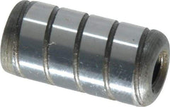 Jergens - 1/2" Diam x 1" Pin Length Alloy Steel Grooved Dowel Pin - C 47-58 & C 60-64 (Surface) Hardness, 1 Beveled & 1 Threaded End - Eagle Tool & Supply