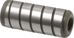 Jergens - 1/2" Diam x 1-1/4" Pin Length Alloy Steel Grooved Dowel Pin - C 47-58 & C 60-64 (Surface) Hardness, 1 Beveled & 1 Threaded End - Eagle Tool & Supply