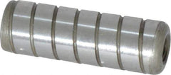 Jergens - 1/2" Diam x 1-1/2" Pin Length Alloy Steel Grooved Dowel Pin - C 47-58 & C 60-64 (Surface) Hardness, 1 Beveled & 1 Threaded End - Eagle Tool & Supply