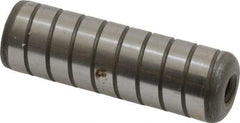 Jergens - 5/8" Diam x 2" Pin Length Alloy Steel Grooved Dowel Pin - C 47-58 & C 60-64 (Surface) Hardness, 1 Beveled & 1 Threaded End - Eagle Tool & Supply