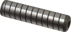 Jergens - 5/8" Diam x 2-1/2" Pin Length Alloy Steel Grooved Dowel Pin - C 47-58 & C 60-64 (Surface) Hardness, 1 Beveled & 1 Threaded End - Eagle Tool & Supply