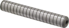 Jergens - 5/8" Diam x 4" Pin Length Alloy Steel Grooved Dowel Pin - C 47-58 & C 60-64 (Surface) Hardness, 1 Beveled & 1 Threaded End - Eagle Tool & Supply