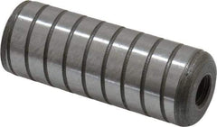Jergens - 3/4" Diam x 2" Pin Length Alloy Steel Grooved Dowel Pin - C 47-58 & C 60-64 (Surface) Hardness, 1 Beveled & 1 Threaded End - Eagle Tool & Supply