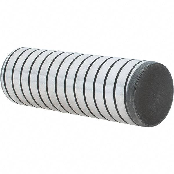 Jergens - 1" Diam x 3" Pin Length Alloy Steel Grooved Dowel Pin - C 47-58 & C 60-64 (Surface) Hardness, 1 Beveled & 1 Threaded End - Eagle Tool & Supply