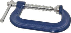 Gibraltar - Regular-Duty 4" Max Opening, 3-1/4" Throat Depth, Forged Steel Standard C-Clamp - 6,200 Lb Capacity, 0" Min Opening, Deep Throat - Eagle Tool & Supply