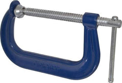 Gibraltar - Regular-Duty 6" Max Opening, 4-1/8" Throat Depth, Forged Steel Standard C-Clamp - 6,600 Lb Capacity, 0" Min Opening, Deep Throat - Eagle Tool & Supply