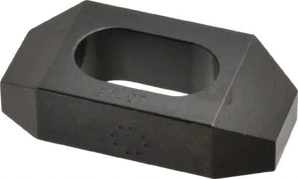 Gibraltar - 5/8" Stud, Steel, Plain Strap Clamp - 9/16" Travel, 2-1/2" OAL x 1-1/4" Wide x 5/8" High, Black Oxide Finish, Tapered Nose - Eagle Tool & Supply