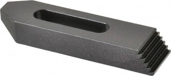 Gibraltar - 5/16, 3/8" Stud, Steel, Serrated Strap Clamp - 1-7/16" Travel, 4" OAL x 1" Wide x 5/8" High, Black Oxide Finish, Tapered Nose - Eagle Tool & Supply