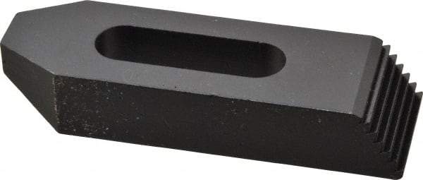 Gibraltar - 1/2" Stud, Steel, Serrated Strap Clamp - 1-5/16" Travel, 4" OAL x 1-1/4" Wide x 3/4" High, Black Oxide Finish, Tapered Nose - Eagle Tool & Supply