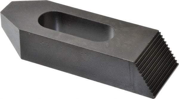 Gibraltar - 7/8, 1" Stud, Steel, Serrated Strap Clamp - 1-11/16" Travel, 6" OAL x 2" Wide x 1-1/4" High, Black Oxide Finish, Tapered Nose - Eagle Tool & Supply