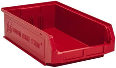 Quantum Storage - 80 Lb. Load Capacity, 19-3/4" Deep, Red Polyethylene Hopper Stacking Bin - 5-7/8" High x 12-3/8" Wide x 19-3/4" Long - Eagle Tool & Supply