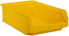 Quantum Storage - 80 Lb. Load Capacity, 19-3/4" Deep, Yellow Polyethylene Hopper Stacking Bin - 5-7/8" High x 12-3/8" Wide x 19-3/4" Long - Eagle Tool & Supply