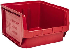 Quantum Storage - 120 Lb. Load Capacity, 19-3/4" Deep, Red Polyethylene Hopper Stacking Bin - 11-7/8" High x 18-3/8" Wide x 19-3/4" Long - Eagle Tool & Supply